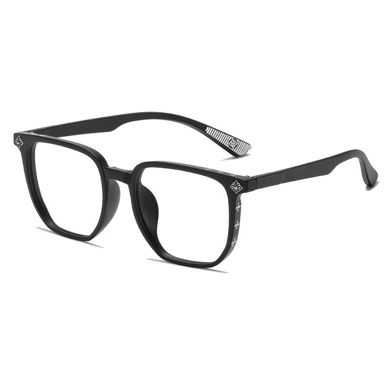 Stylish Black Frame Anti-Blue Light Glasses: Large Frame for a Slimming Look - Unisex, Trendy Myopia Glasses