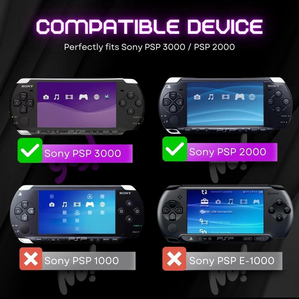 Průhledný pevný obal pro PSP - Plný kryt s průhlednou fólií na displej a držákem, odolný proti nárazům/poškrábání (pro sérii PSP 2000/3000