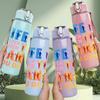 1PC Life Is Better When You Dance Letter 750ml Color Plastic Sports Water Bottle Leakproof Flip Straw Lid Suitable for Sports Office Home Use
