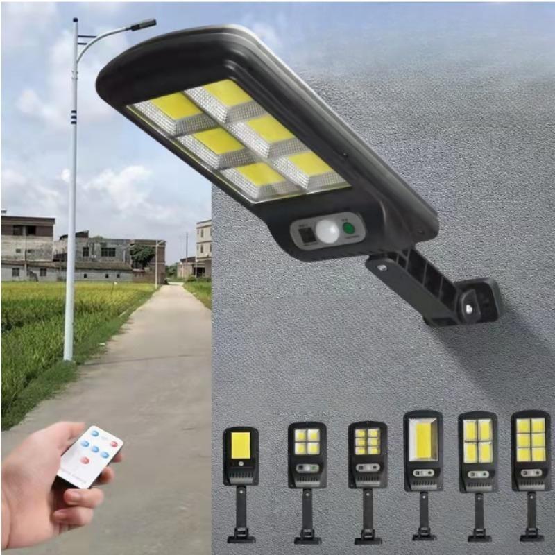 1500mah COB Solar Garden Lights New Motion Sensor Garage Lighting Wall Lamp Remote Control Security Street Stair Light Outdoor