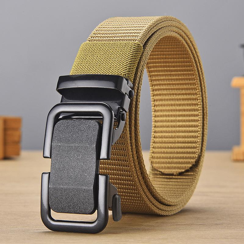 Toothless Buckle Can Be Cut Belt Military Training Canvas Tactical Belt Casual Automatic Buckle Tooling Student Belt Male