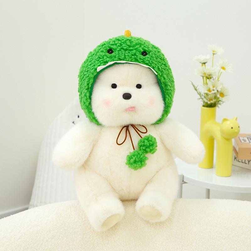 

With Bear Dinosaur Duck Hat Plush Toys Cartoon Stuffed Dolls Decoration Gifts