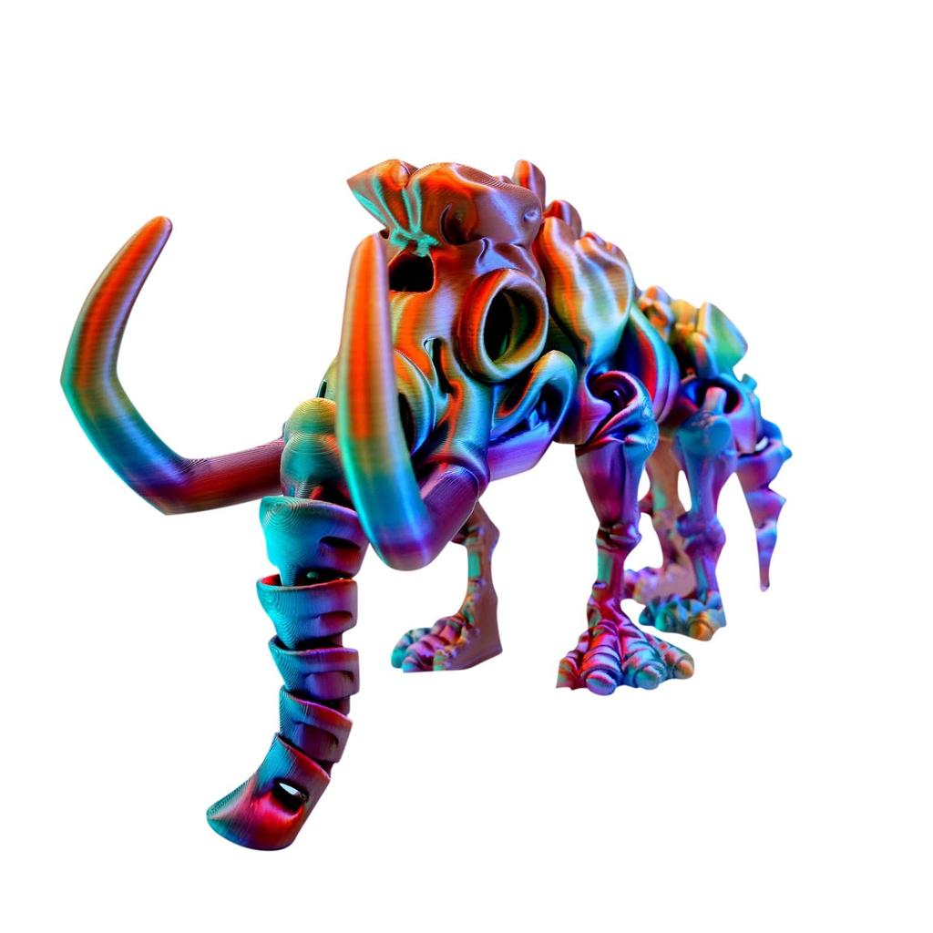 3D Printed Mammoths Figures Toys Model Multi-Jointed Movable Ornament Realistic Animals Decorative Desktop Creative Novelty Toys