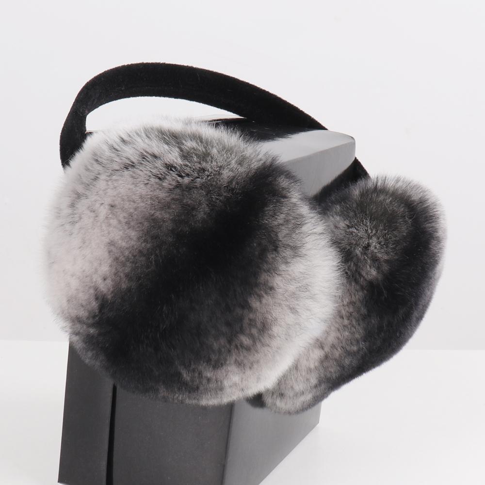New women Quality Real Fur Ear-cap Winter Warm Natural Rex Rabbit Fur Earmuff Lady Fashion Fluffy Genuine Rex Rabbit Fur Earlap
