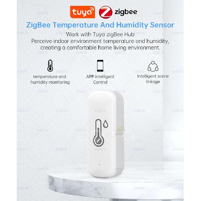 Tuya Zigbee Temperature Humidity Sensor Smart Home Indoor Thermometer Hygrometer App Monitoring work with Smart Life Zigbee2mqtt
