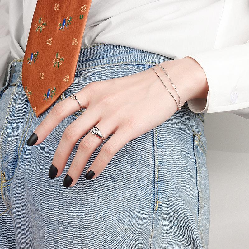 Japanese Minimalist Irregular Glossy Open Ring For Women Versatile Niche Design Statement Band