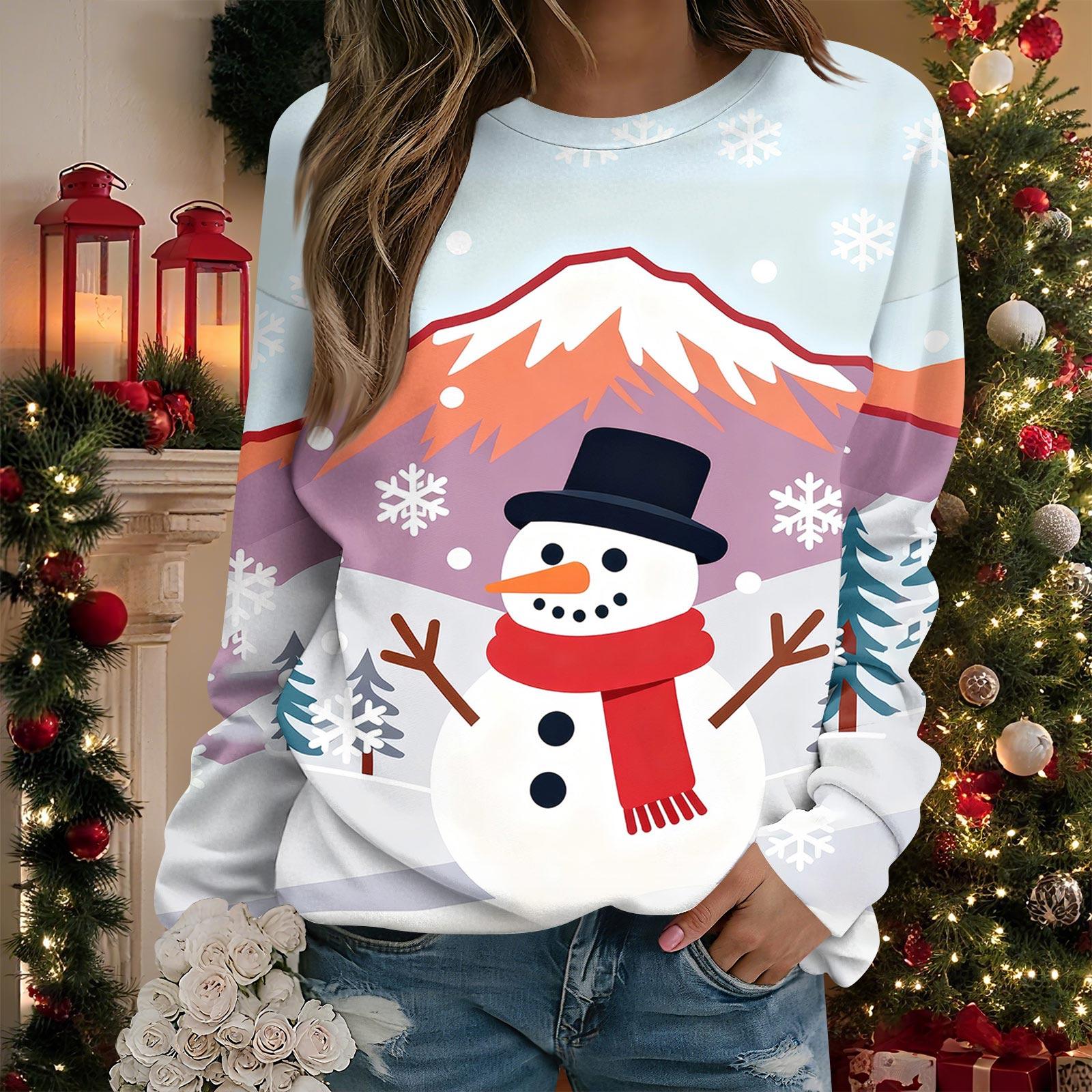 

Женские топы Женский свитшот с длинным рукавом Повседневный с круглым вырезом Свободного кроя Пуловер Флисовые топы XL красный