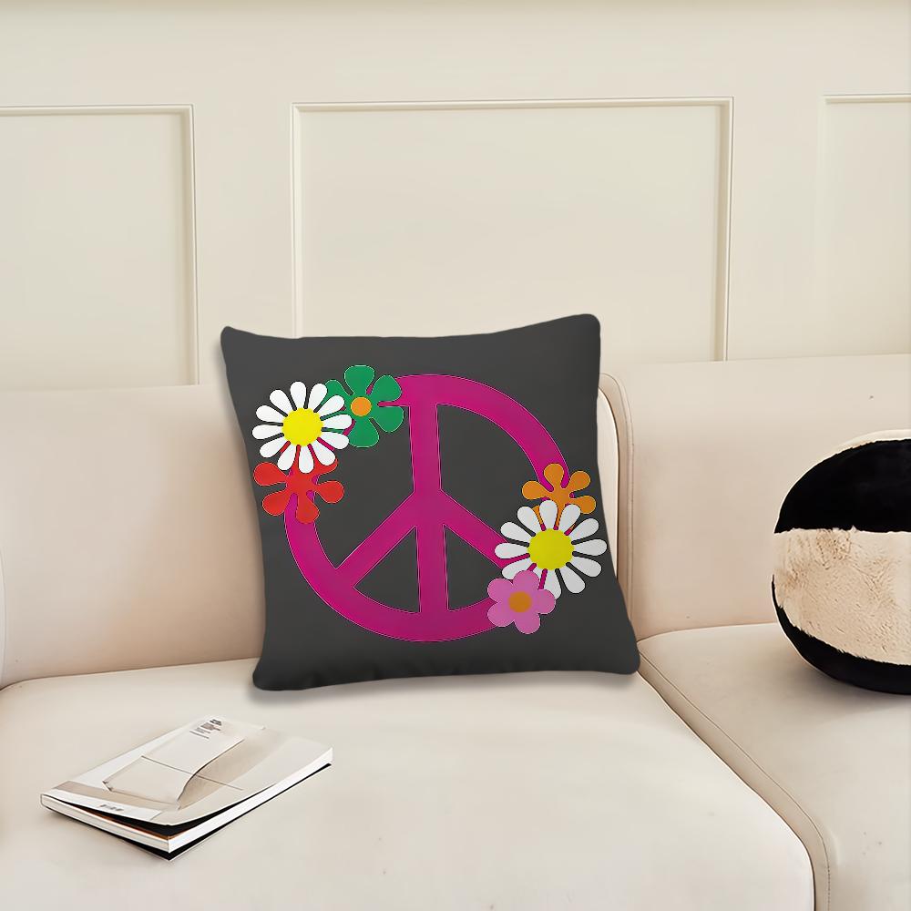 Fashion Peace Sign Nature Assortment cushion cover Pillow Cover Decoration Room Home Sofa living Office Car Nordic Simplicity