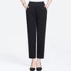 Ice Silk Thin Women Pants Elastic High Waist Office Lady Straight Wide Leg Trousers Simple Casual Loose Long Work Pants Slacks