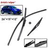 Erick's Wiper Front & Rear Wiper Blades Set For Alfa Romeo MiTo 2008 - 2018 Windshield Windscreen Window Brushes 26"+15"+12"