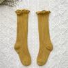 Ruffle Kids Knee High Socks Baby Girls Toddlers Long Soft Cotton Sock Lace Flower Children School Uniform Socks For 0-8Years