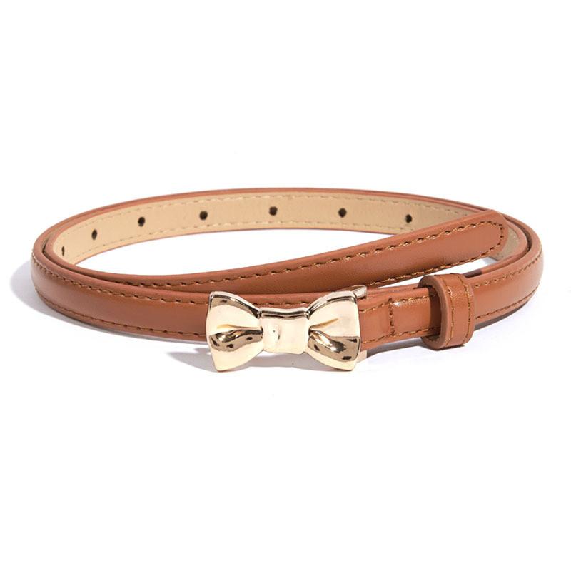 Stylish Pu Leather Waist Belt With Alloy Buckle Butterfly Knot Design For Women