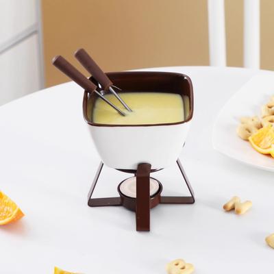 Kreativní keramická fondue sada pro čokoládu, sýr a zmrzlinu - Ideální pro rozpouštění a udržování teploty