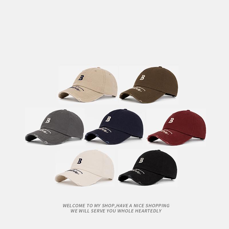 Bestickte Buchstaben Baseballkappe Herren Damen Softtop-Kappe Großer Kopf Partnerhut