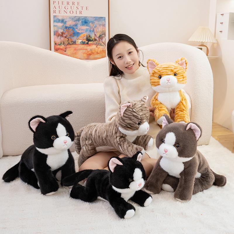 Cute Simulation Three-Flower Cat Doll Plush Toy Small Flower Cat Kitten Doll Children'S Company Soothing Cloth