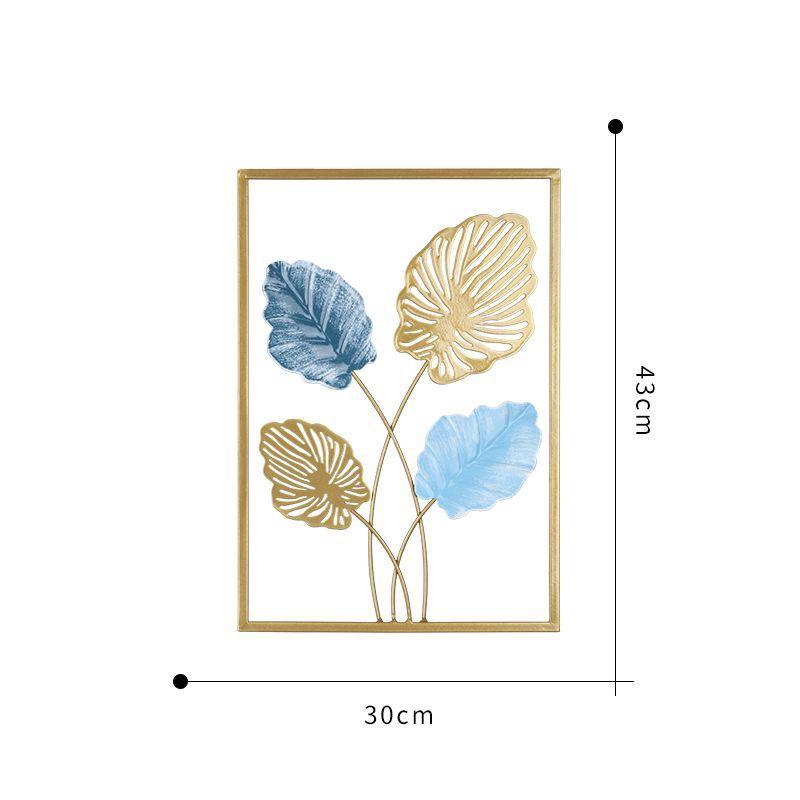 1PC Colorful Iron Leaves Modern Living Room Wall Decoration TV Sofa Background Wall Entrance Hanging