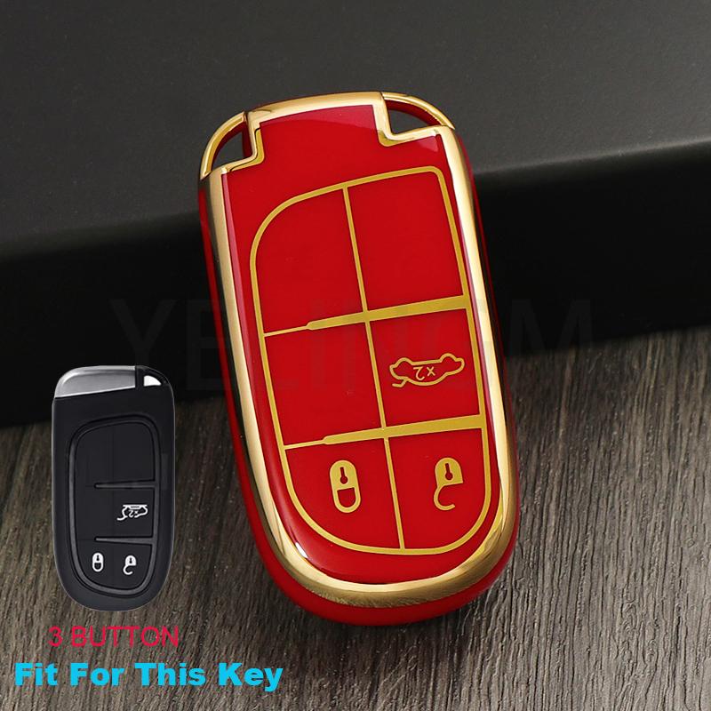 

3/5 Кнопок Корпус Брелока ТПУ Чехол для Смарт-Ключа Автомобиля Для Jeep Renegade Frand Cherokee Dodge Journey Charger Chrysler 200 300 300