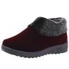Autumn and Winter Women's Cotton Shoes: Warm Flat-Bottomed Mother Short Boots with Velvet Lining