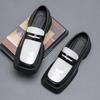 Fashion Fashion Trends Square Toe Men Leather Shoes Party Casual Thick Soled Shoes Slip-On Handmade Leather Loafers Moccasins Size 38-46