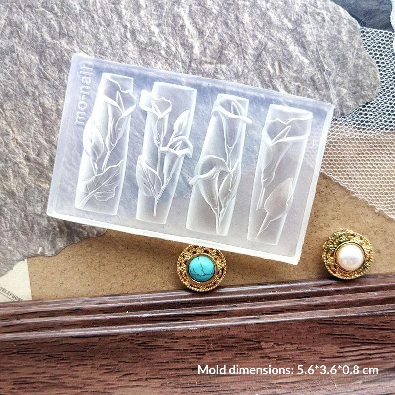 3D Silicone Nail Mold Clear Multiple Flowers Templates Diy Handmade Nail Art Decor Practical Manicure Tool For Salon Home Nail