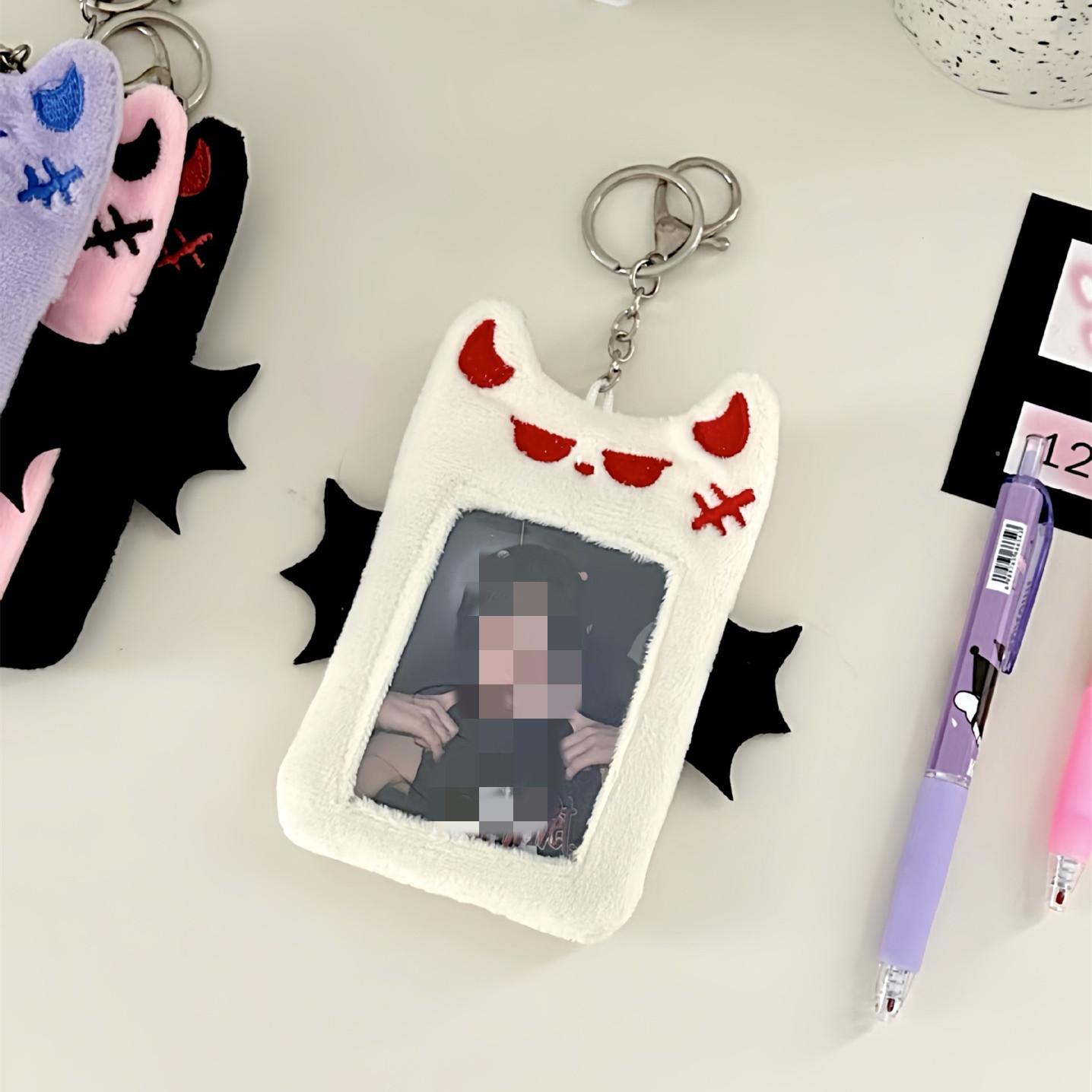 

Креативный стиль, шикарный держатель для фотокарт Kpop Idol, плюшевая летучая мышь, демон, кот, щенок, чехол для фотокарточки, студенческий билет, протектор для автобусной карты