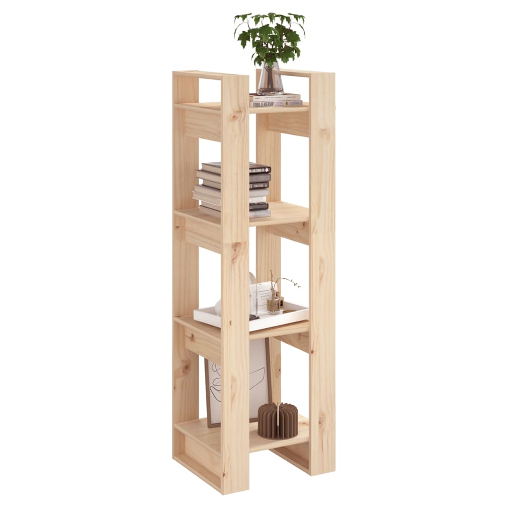 Vidaxl Bookshelf/Room Divider, 41X35X125 Cm, Solid Pine Wood