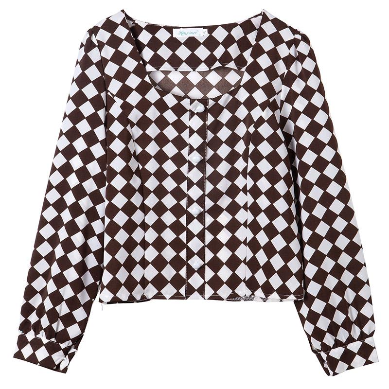 Women Blouses Shirts 2025 Spring Long Sleeve Women Blouse Shirt Square Collar Black Chiffon Blouse Shirt Women Tops J588