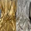 Silber Rot Gold Hochzeitskulisse Drapierung mit plissiertem elastischem Stoff für Verlobungen und Bankette