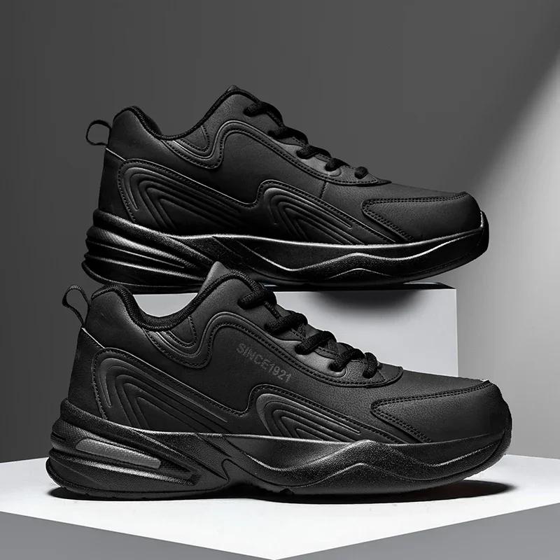 Men Sports Running Shoes Outdoor Walking Soft Casual Sneakers Fashion Designer Leather Sneaker Waterproof Men's Tennis