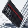 For Samsung Galaxy S25 Ultra Case Leather+PC Hard Phone Cover Carbon Fiber Texture