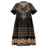 Womens Summer Dress Short Sleeve V Neck Short Dresses Fashion Casual Flowy Boho Ruffle A Line Swing Sundress
