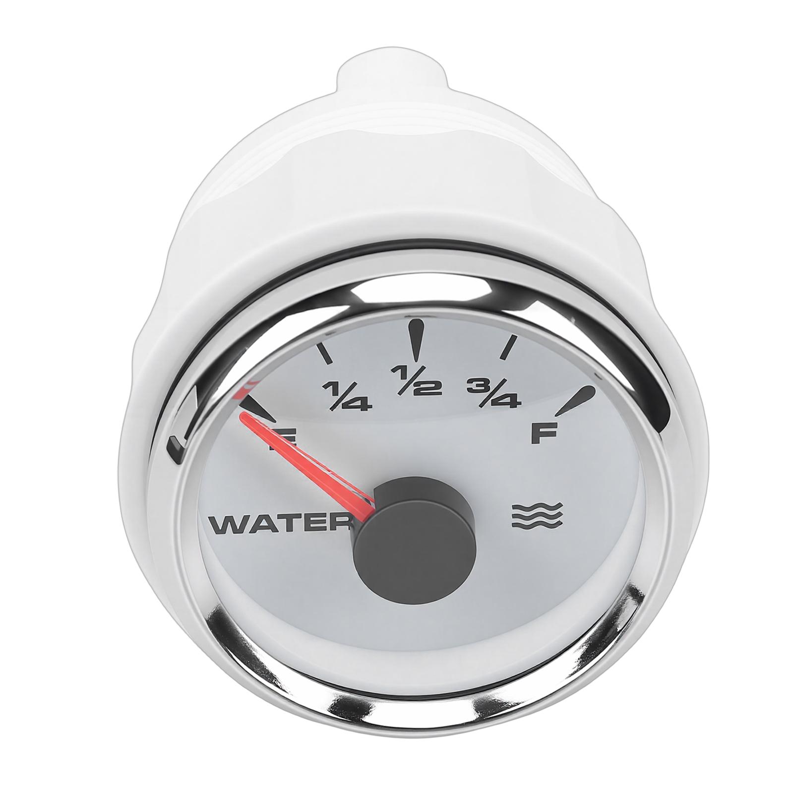 Marine Water Level Gauge 52mm Fuel Level Gauge Adjustable Backlight Pointer Fuel Meter Kit for Trucks RV Generators