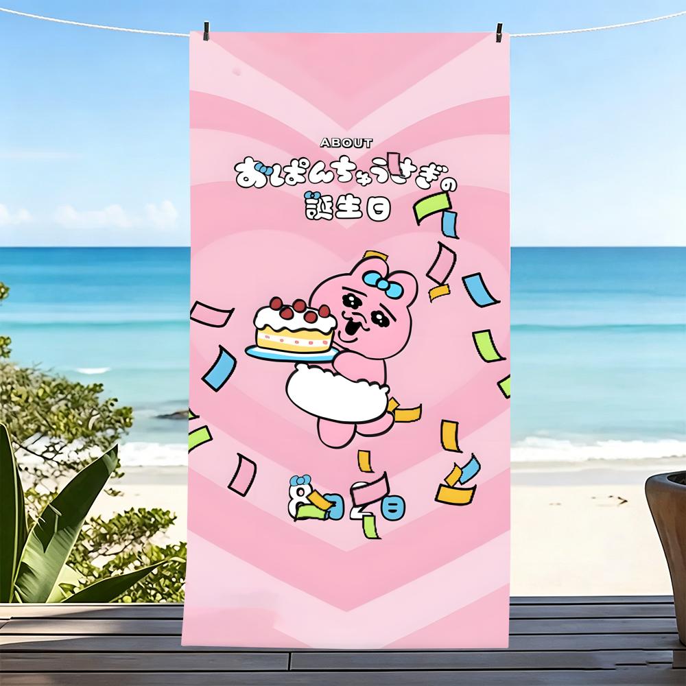 Character O-Opanchu Usagi Towel Microfiber beach towel, quick-dry, sand-free, ultra-fine fiber, super soft.
