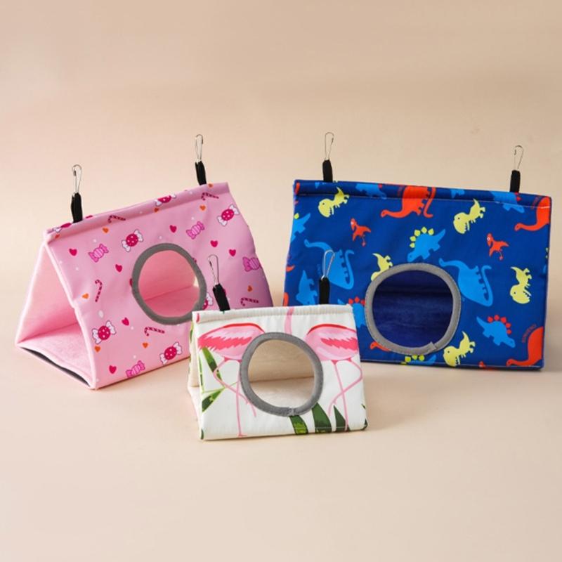 Winter Warm Birds Nest House Parrot Hanging Hammock Plush Bed Parakeets Cage