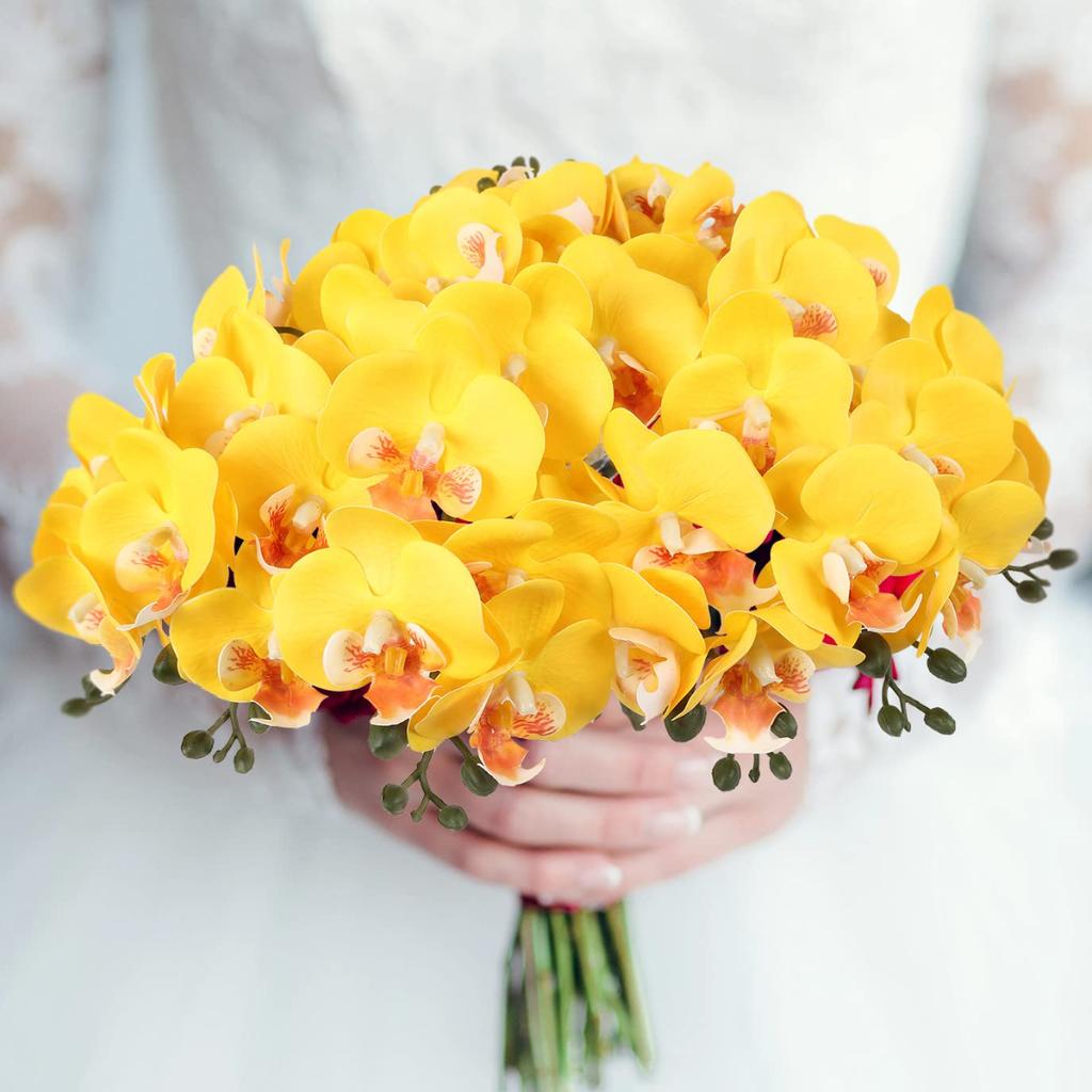 6 sztuk orchidea Phalaenopsis sztuczny kwiat 61cm sztuczna orchidea prawdziwy dotyk lateksowe sztuczne storczyki sztuczna orchidea fałszywa orchidea dla Home Office dekoracje ślubne