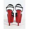 Damen Sexy Schwarze Lackleder Stiletto Sandalen - Extra Hohe Absätze 17CM, Wasserdichte Himmelhohe Sommer Party Pantoletten, Ultra Dünne Absätze