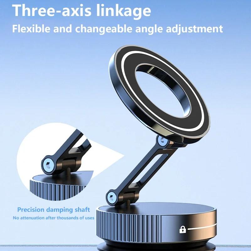 Folding Strong Magnet Magnetic Phone Holder 360° Rotation Desk Car Vacuum Suction Windshield Dashboard Mobile Holder 2025