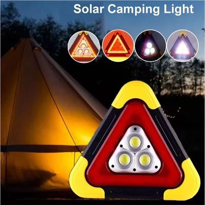3-in-1 Solar Emergency Triangular Warning Light Portable Solar Light for Camping Working Safety Emergency Breakdown Alarm Lamp