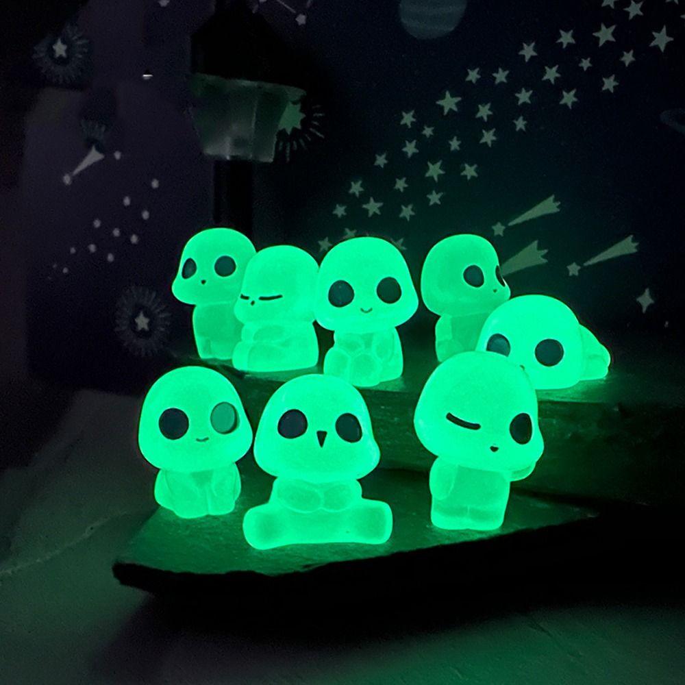 

10 шт. Реалистичные светящиеся фигурки эльфов на деревьях, светящиеся в темноте, микроландшафтное украшение для сада на открытом воздухе зелёный