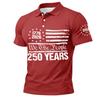 Men's Short Sleeve Polo Shirt 1776 2026 We The 250 Years Print Classic Fit Button Down Collar Top