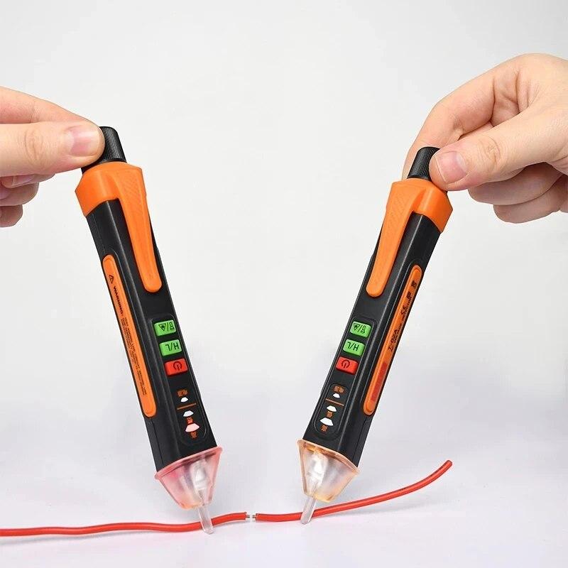 

1PC Безконтактний тестер напруги 12-1000V AC Voltage Checker Pen Помаранчевий інтелектуальний інструмент для перевірки електричного струму Ручка для вимірювання електроенергії помаранчевий