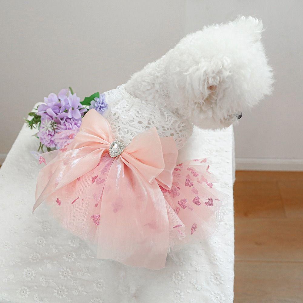 Organza Cat Dog Wedding Dress Fairy Dress Pet Skirt Sweety Puppy Skirt  For Cat Dog