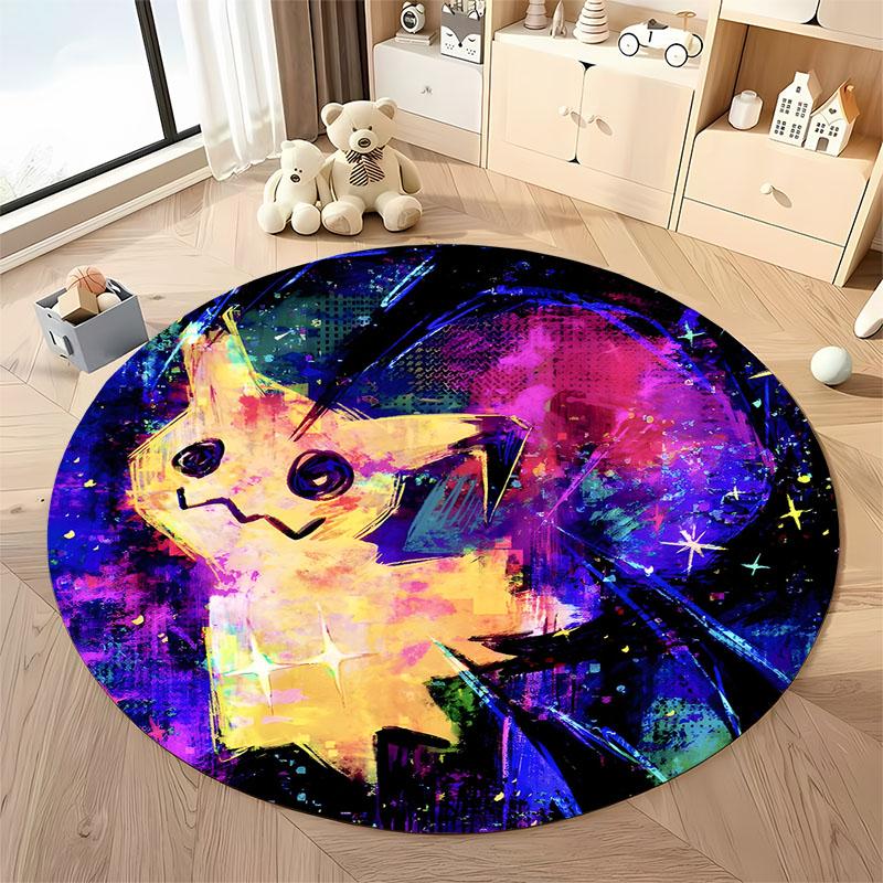 17 Styles Pokemon Cards Print Round Carpet Bedroom LivingRoom Mat Sofa Home Children's Room Decor Rug Free Shipping Holiday Gift