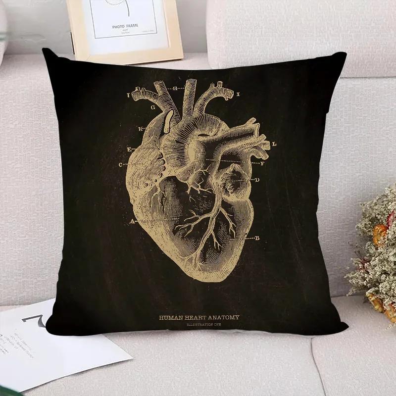 Cushion Cover  Anatomical Skeleton Pillow Cases Pillowcase Pillowcases for Pillows X Cushions Covers for Bed Pillows