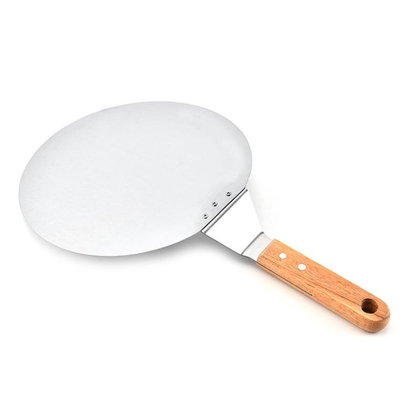 Round Cake Pizza Shovel 10 Inch Stainless Steel Wooden Handle Home Baking Cutter