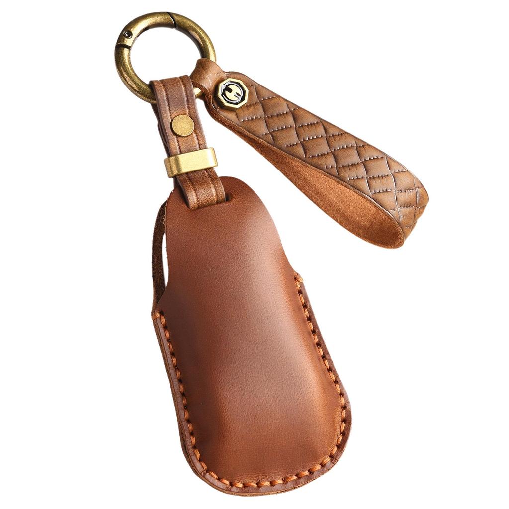 Retro Leather Key Bag for Mercedes-Benz - Premium Handmade Cowhide Cover