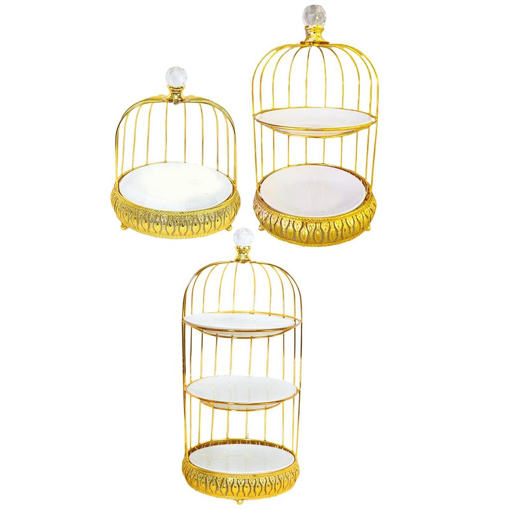 Bird Cage Cake Dessert Stand Decorative Serving Tray Metal Portable Cupcake Stand for Wedding Party Birthday Afternoon Decor