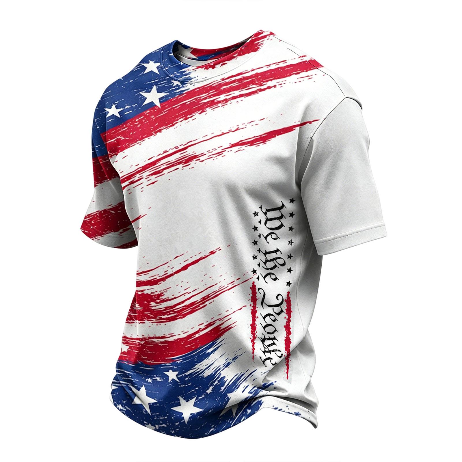 Mens Graphic T-Shirts 250th Anniversary USA Shirt Patriotic Shirts for Men 4th of July Tops 250 Year Anniversary Flag USA 250th Anniversary Shirt L