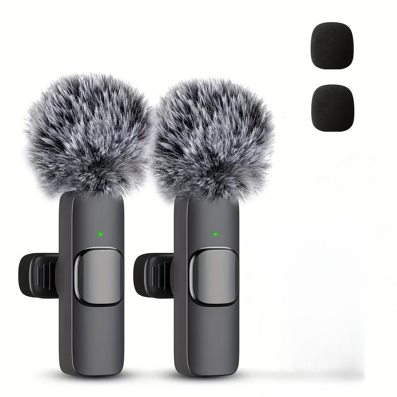 

Беспроводной петличный микрофон, беспроводной микрофон-клипса с шумоподавлением, ветрозащитой и шумоподавлением для интервью, видеоподкастов, прямых трансляций 4pcs