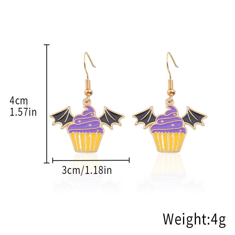 Halloween Earrings Cartoon Ghost Kid Earrings, Dripping Oil Cute Reaper Pumpkin Earrings Horror Earrings